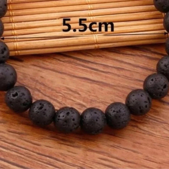Chakra Black Lava Beaded Bracelet - Picture 3 of 4